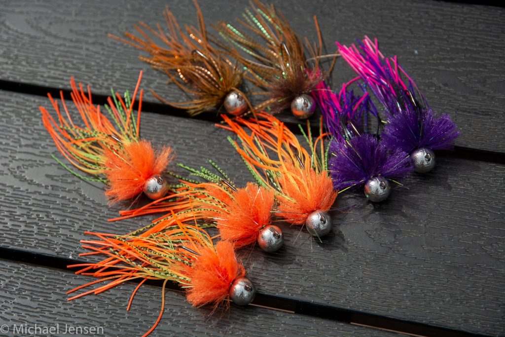 Fat Head Rubber Skirt Jigs in different colours