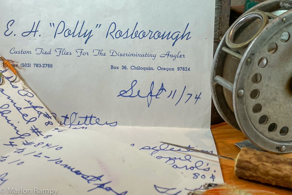 Polly Rosborough's original flies and a letter