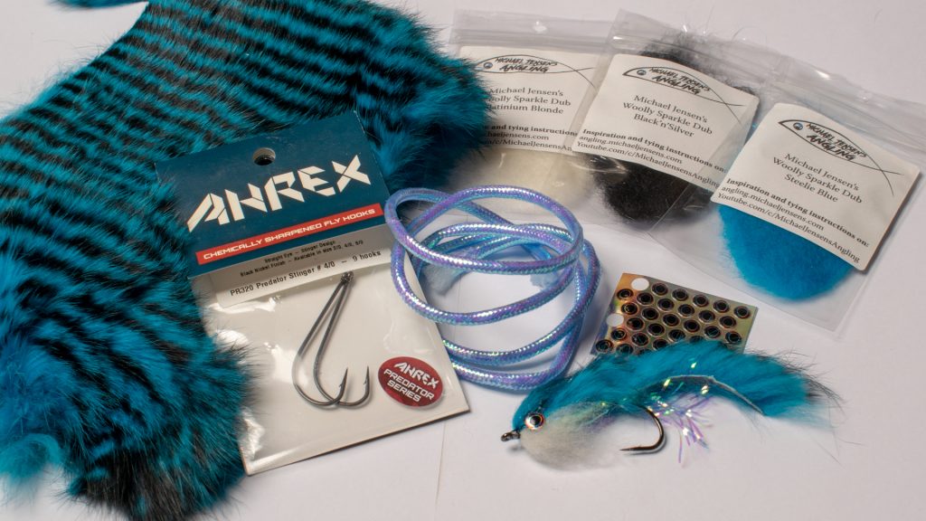 Materials for Barred Blue Zonker - Streamer Fly Tying Tutorial