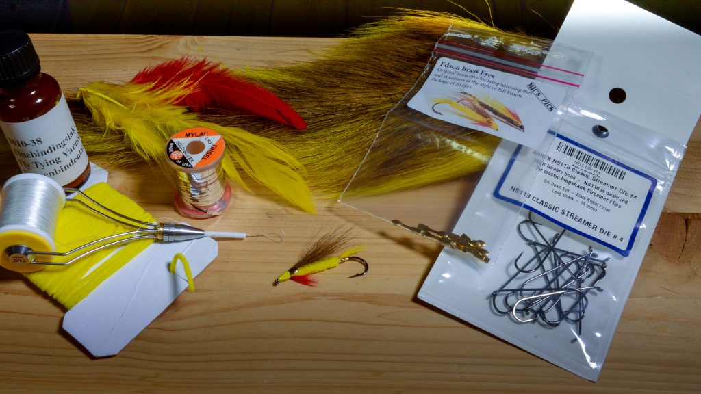 Materials for tying the Bill Edson's Dark Tiger (Fly tying tutorial)