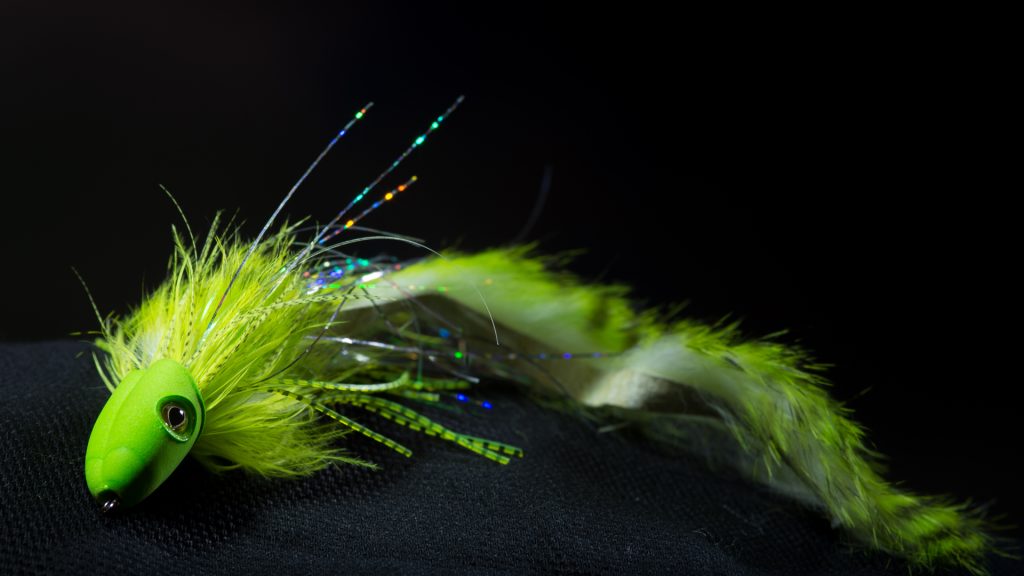 Chartreuse Salamander Popper - tied by Michael Jensen